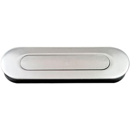 Pipers Pit 155 mm Oval Flush Pull with Spring Loaded Cover; Satin US32D - 630 Stainless Steel PI332106